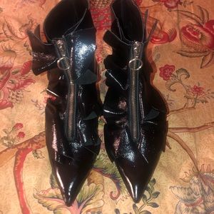 Black ruffle booties